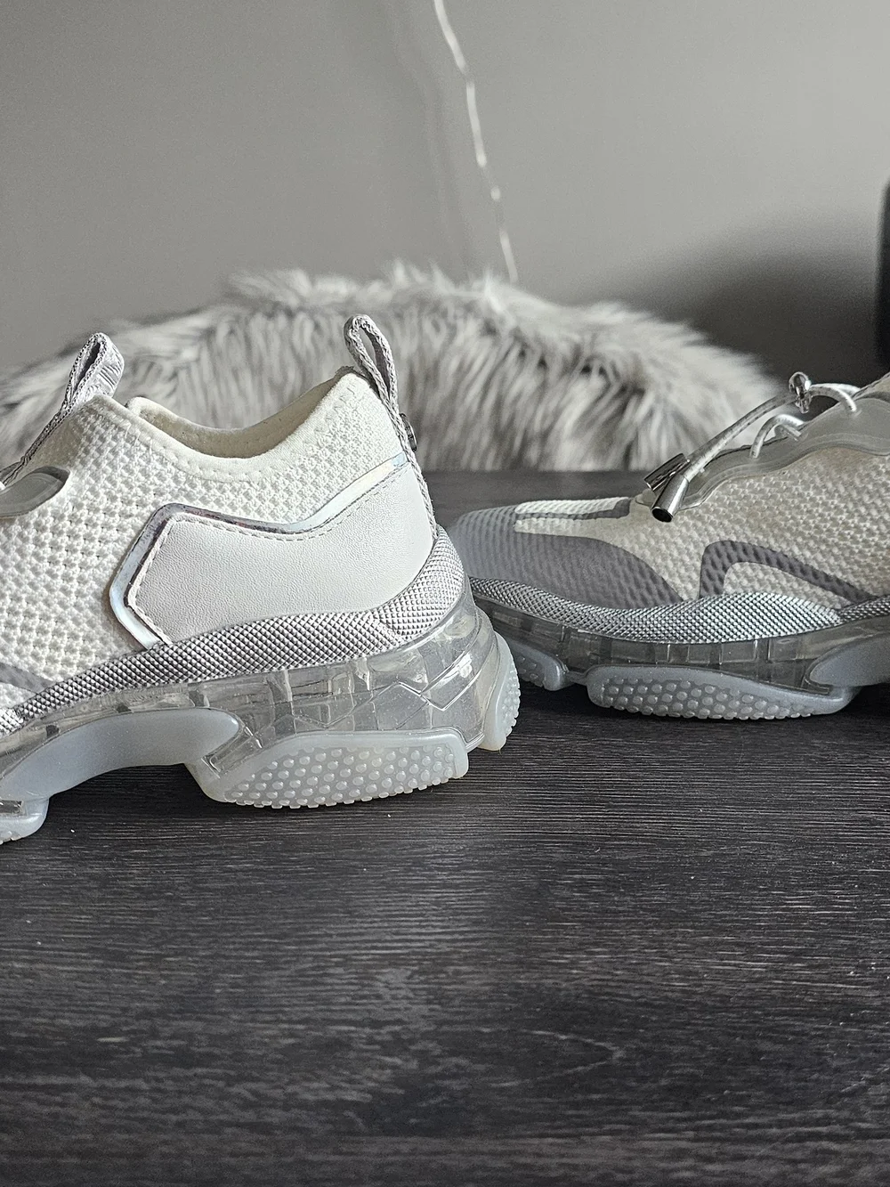 Steve Madden White & Silver Athletic Sneakers - Picture 5 of 7